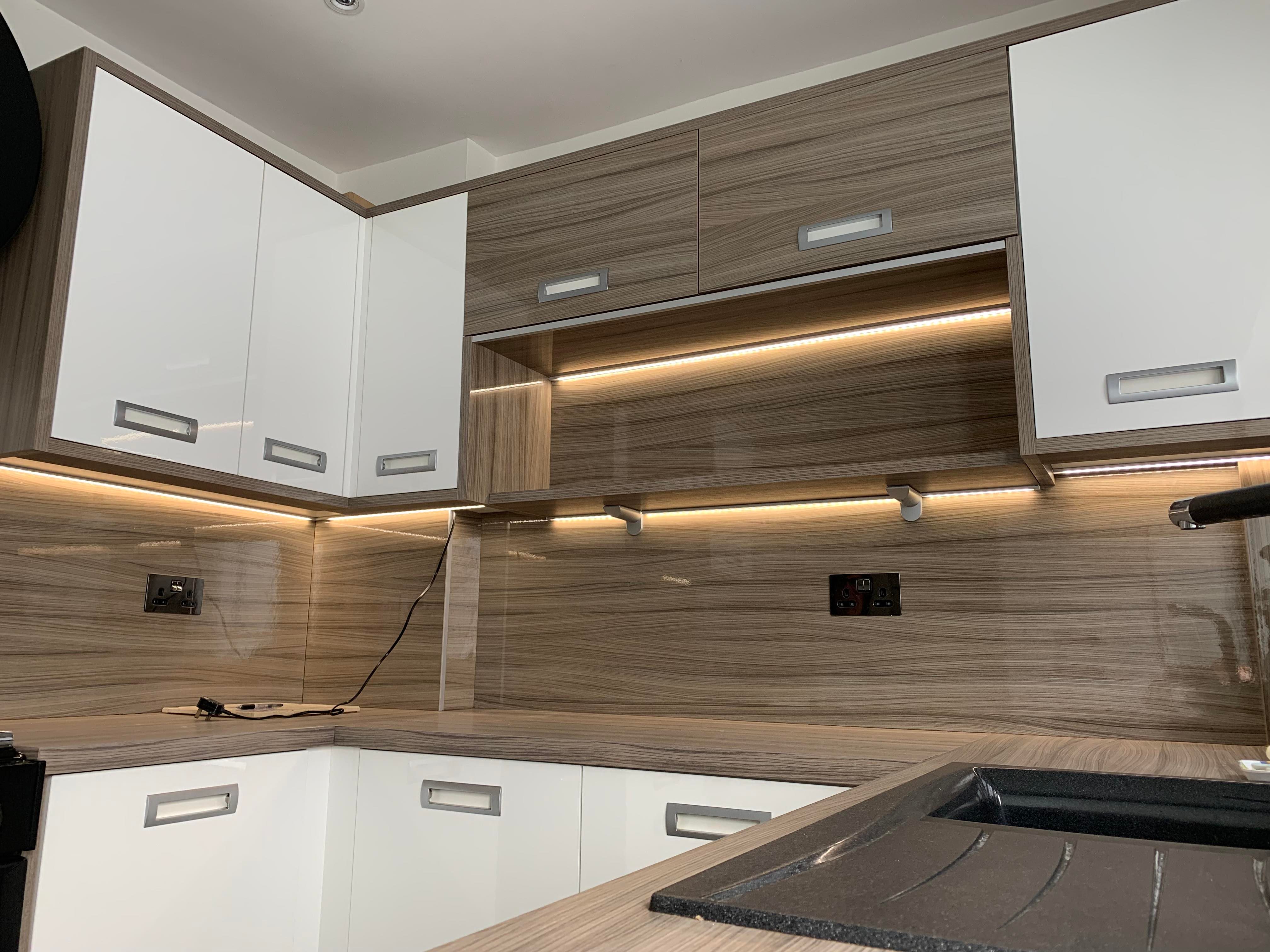 Layered lighting in a kitchen